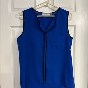 Dex Royal Blue Blouse with Black Trim